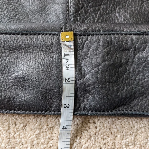 American Leather Co. Jamestown Black Double Top Handle Shoulder Crossbody Bag - Picture 15 of 16